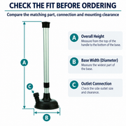 Long-Barrel Manual Liquid Transfer Hand Pump | size or installation fit guide