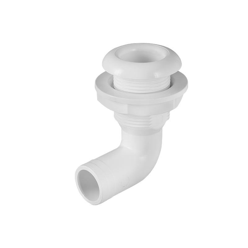 25mm 90 Degree Elbow Thru Hull Drain White — original company product photograph