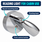 12V Dimmable LED Reading Light for Boat & RV Cabins - USB Charging Spotlight — product features