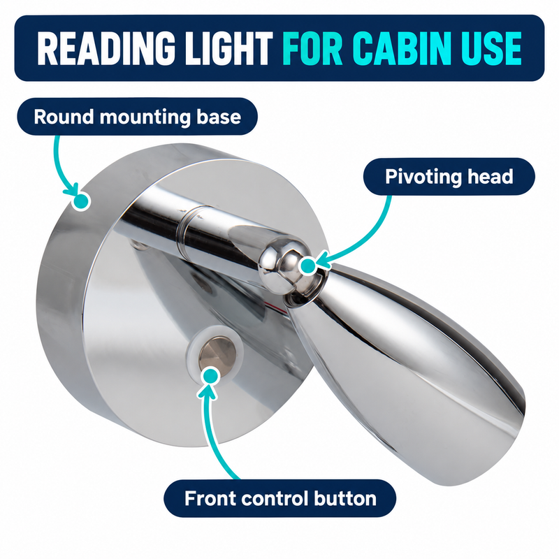 12V Dimmable LED Reading Light for Boat & RV Cabins - USB Charging Spotlight — product features