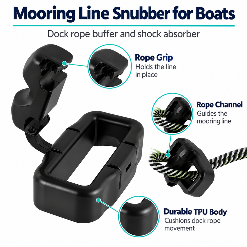 TPU Mooring Line Snubber for Boats - Dock Rope Buffer & Shock Absorber — product features