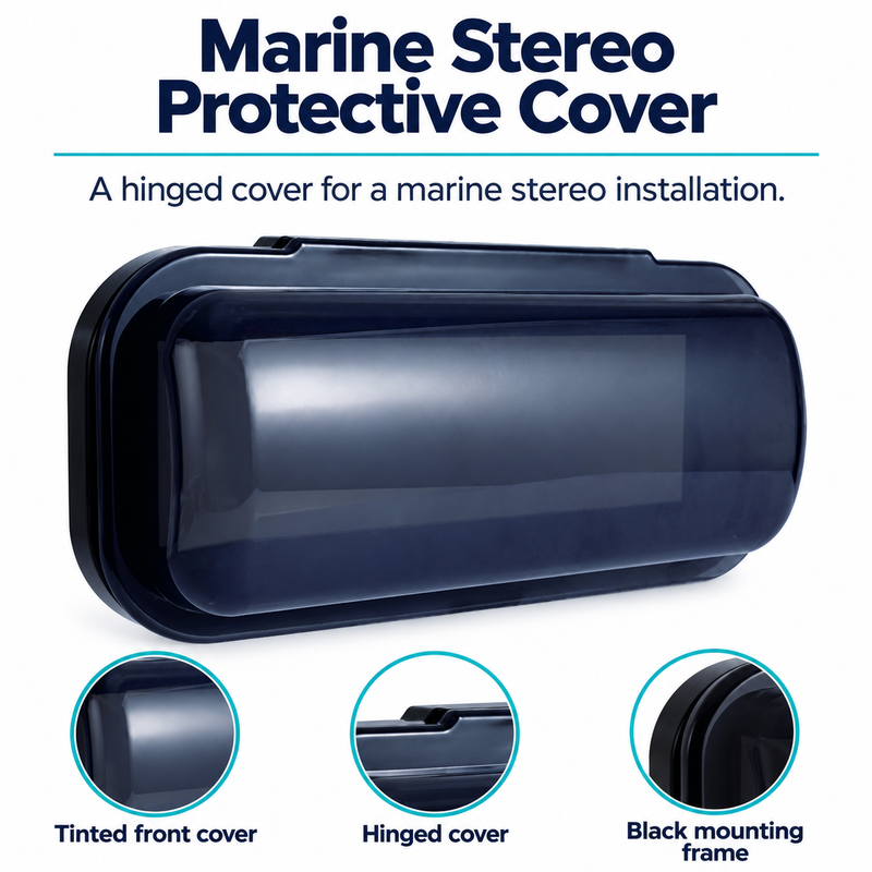 Marine Stereo Protective Cover - Smoke Grey ABS, 230 mm | product features