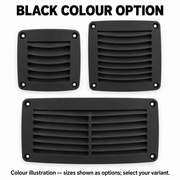 Boat Louvered Vent Grilles - Small, Medium & Wide Options — labelled black colour illustration