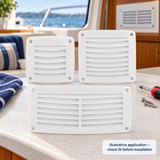 ABS Boat Louvered Vent Grille - 45 Degree Blades, Marine Cabin Airflow Options — illustrative use context