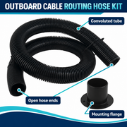 Outboard Rigging Hose Kit - 1.5 m Convoluted Cable Tube with Deck Grommet — product features