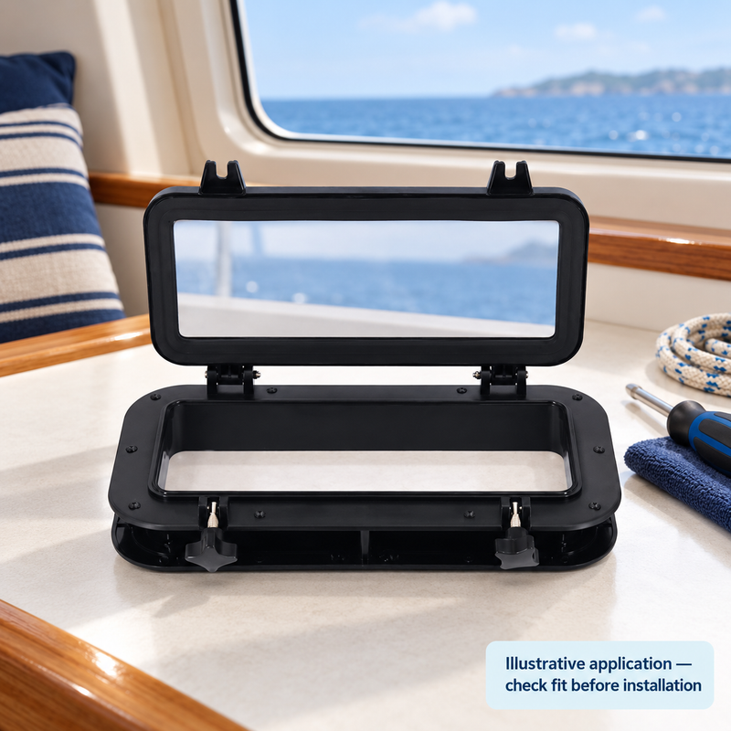 SFPP-04 Rectangular Marine Portlight Window - Boat Cabin Light & Ventilation — illustrative use context
