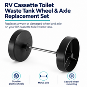 RV Cassette Toilet Waste Tank Wheel & Axle Replacement Set - Ref. 200640142 — product features