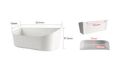 Supplier dimension image showing the white storage box overall size and a 191 mm rear reference; compare the actual revision before drilling.