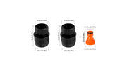 Outboard Engine Flush Adapter - Quick-Connect Garden Hose Fitting Options — company-source dimension drawing; match the depicted configuration