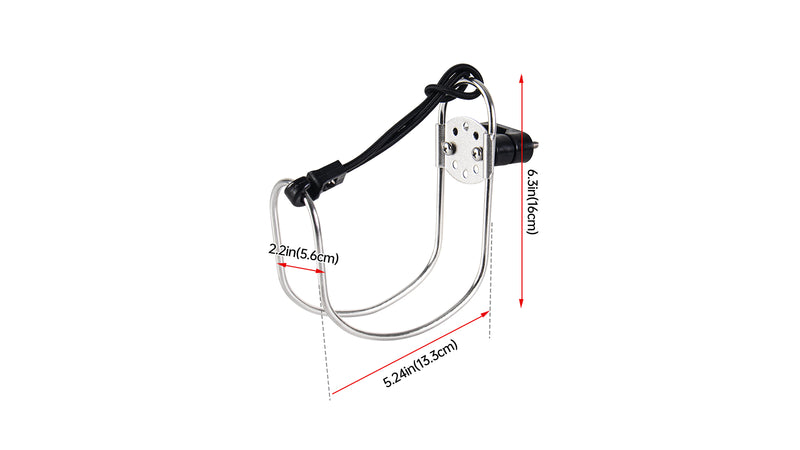 316 Stainless Steel Boat Life Ring Holder - Adjustable Rail-Mount Buoy Bracket — company-source dimension drawing; match the depicted configuration