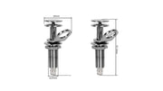 304 Stainless Steel Quick-Release Boat Fender Line Cleat - Detachable Fitting — company-source dimension drawing; match the depicted configuration