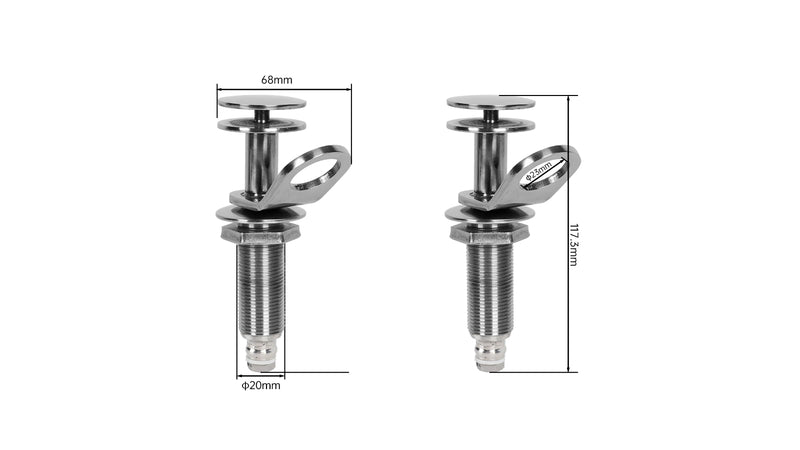 304 Stainless Steel Quick-Release Boat Fender Line Cleat - Detachable Fitting — company-source dimension drawing; match the depicted configuration