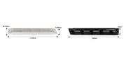 Rectangular ABS Louvered Vent Grille for RV & Boat Cabin Air Circulation — company-source dimension drawing; match the depicted configuration