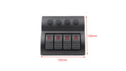 12V/24V 4-Gang Marine Rocker Switch Panel - Red LED Boat Circuit Control — company-source dimension drawing; match the depicted configuration