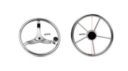 Stainless Steel Marine Boat Steering Wheel - 3/5 Spoke & Spinner Knob Options — company-source dimension drawing; match the depicted configuration
