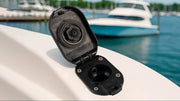 Nylon Flip-Top Boat Fuel Deck Fill Cap - Marine Fuel Tank Access Fitting — company-source example of use; other pictured objects are not included