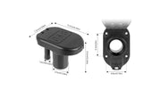 Nylon Flip-Top Boat Fuel Deck Fill Cap - Marine Fuel Tank Access Fitting — company-source dimension drawing; match the depicted configuration