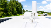 Adjustable Nylon Boat Antenna Mount Base - Swivel Rail & Deck Bracket — company-source example of use; other pictured objects are not included