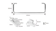 Ceiling-Mounted Folding Clothes Drying Rack for RV & Camper Laundry Storage — company-source dimension drawing; match the depicted configuration