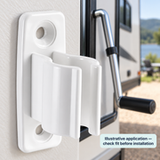 RV Crank Handle Storage Clip - White or Black ABS — illustrative use setting