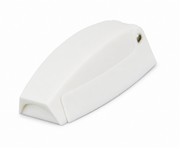 White ABS hatch-door hook with a sloped upper body and visible mounting point; one hook shown