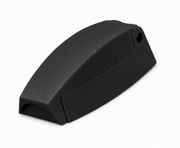 Black ABS hatch-door hook with a sloped upper body and visible mounting point; one hook shown