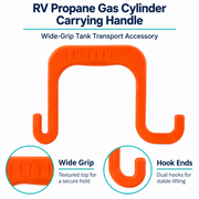 RV Propane Gas Cylinder Carrying Handle - Wide-Grip Tank Transport Accessory — visible product details