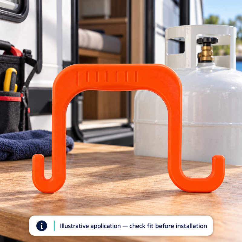 RV Propane Gas Cylinder Carrying Handle - Wide-Grip Tank Transport Accessory — illustrative use context