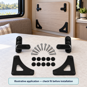 RV Table Storage Bracket Kit - Black ABS, YM-KK-01B | illustrative use context