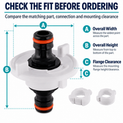 RV Water Tank Filler Quick-Connect Adapter for Fresh Water Inlet Filling — size or installation fit guide