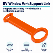 RV Window Vent Support Link - Orange Nylon — visible product features