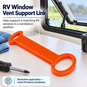 RV Window Vent Support Link - Orange Nylon — illustrative use setting