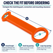 RV Window Vent Support Link - Orange Nylon — installation measurement points