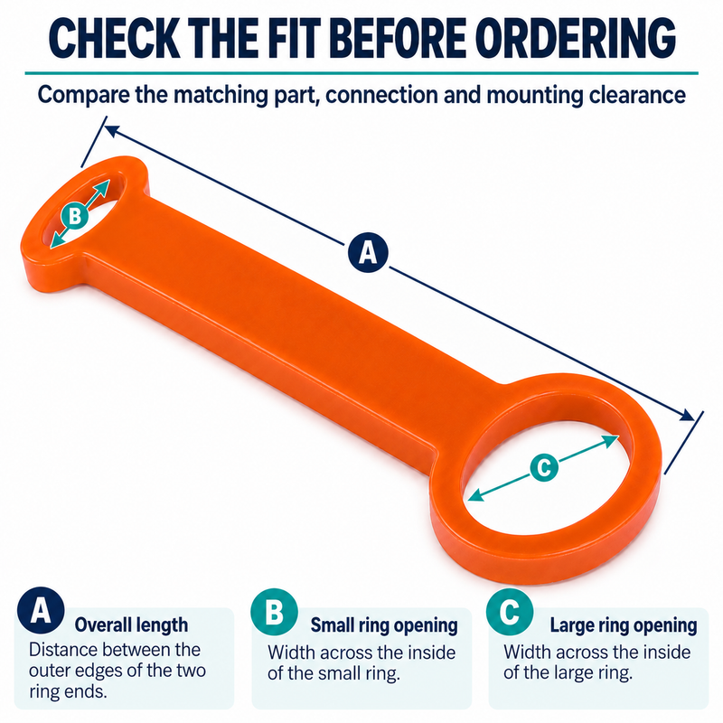 RV Window Vent Support Link - Orange Nylon — installation measurement points