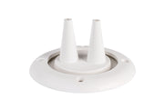 White S04 dual cable protection boot with two tapered outlets and round flange