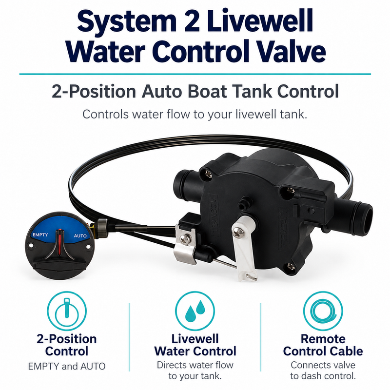 System 2 Livewell Water Control Valve - 2-Position Auto Boat Tank Control — product features