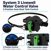 System 3 Livewell Water Control Valve - 3-Position Auto Boat Tank Control — visible product details
