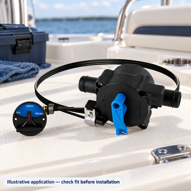 System 4 Livewell Water Control Valve - 3-Position Boat Tank Management — illustrative use context