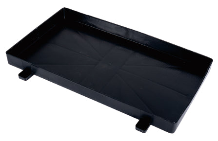 X02 shallow black ABS battery tray showing mounting tabs