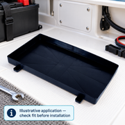 X02 Marine Battery Tray - Black ABS, 195 x 320 mm | illustrative use context