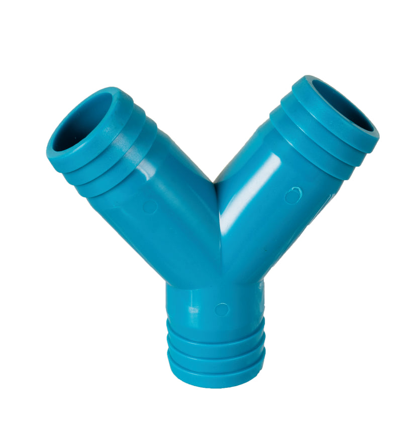 Turquoise 29-29-Y ABS Y-type drain hose connector, 29 mm nominal connection